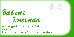 balint komenda business card